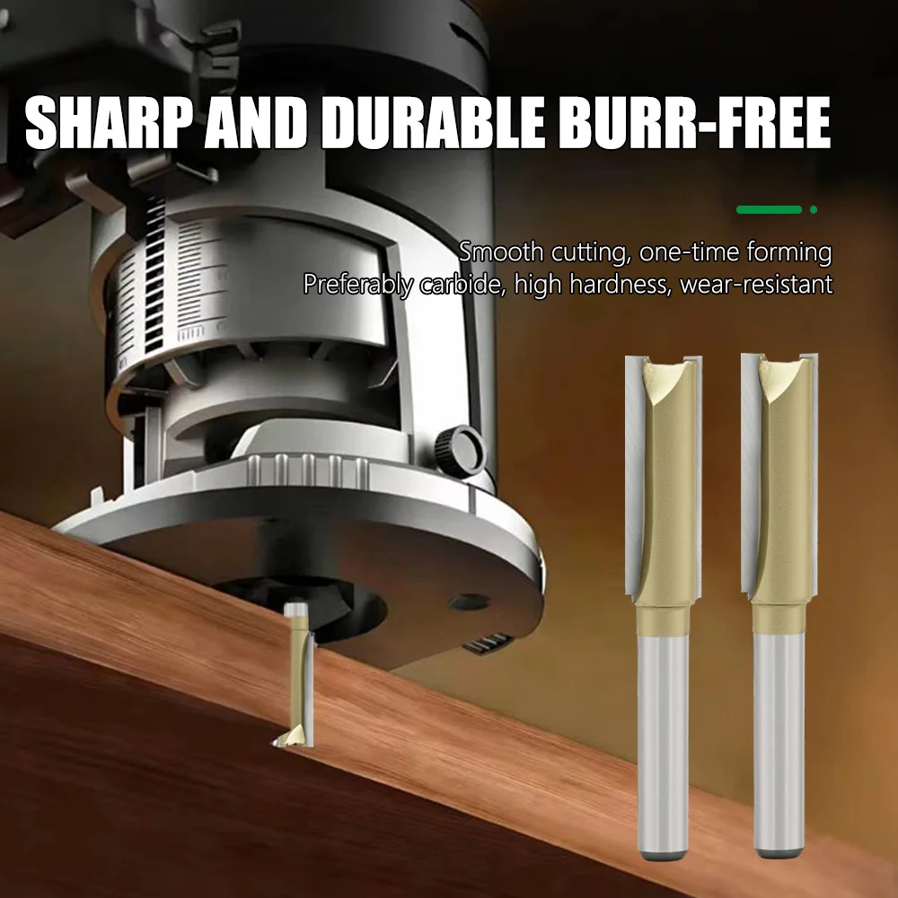 LAVIE 1pc 6mm 6.35mm 12.7mm Shank Wood Router Bits,Straight Milling Cutter For Woodworking Groove Slotting Routing Tool H060020