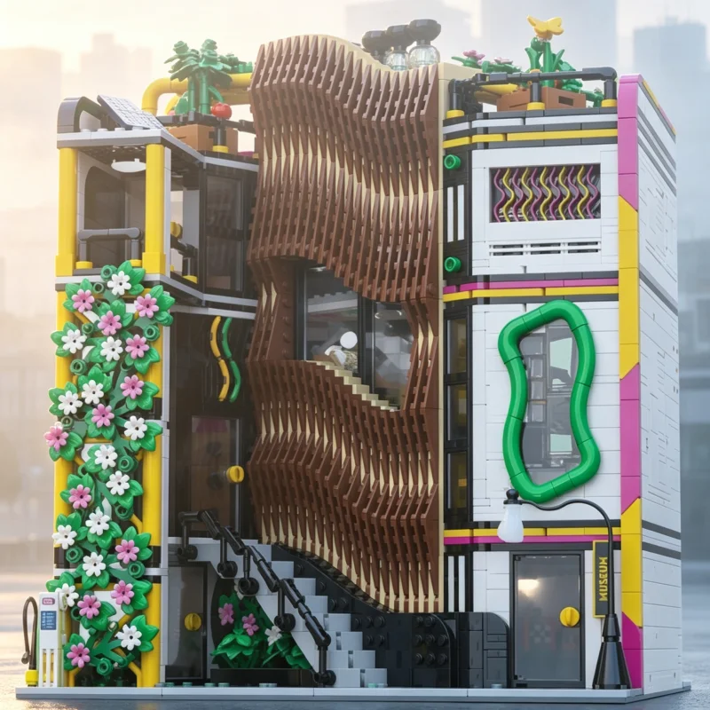 MOC Building Blocks Urban Planning Bureau Civic Municipal Large Architectural DIY Assembly Brick Set Desktop Ornament Display