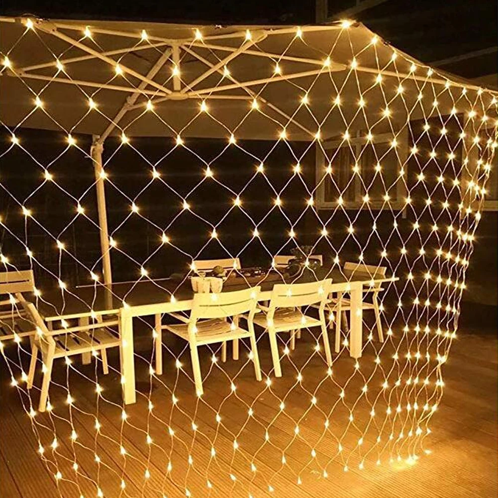 6x4/10x1/3X2/1.5X1.5M LED Net Mesh String Lights Outdoor Waterproof Garden Christmas Hanging Fairy Lights Wedding Party Decor