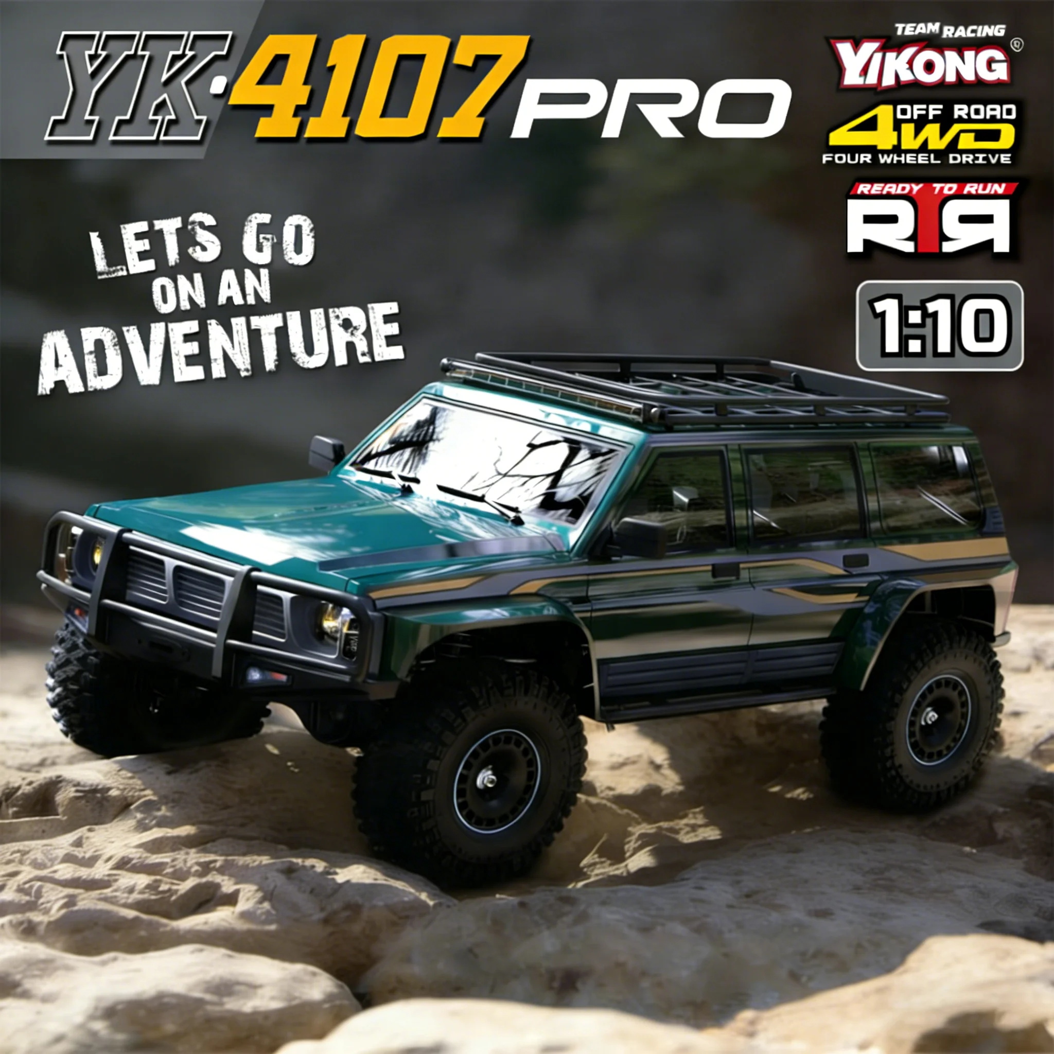 YK4107PRO 1:10 Simulated Patrol RC Remote Control Brushless Four-Wheel Drive Differential Lock Climbing Vehicle Off-Road Vehicle