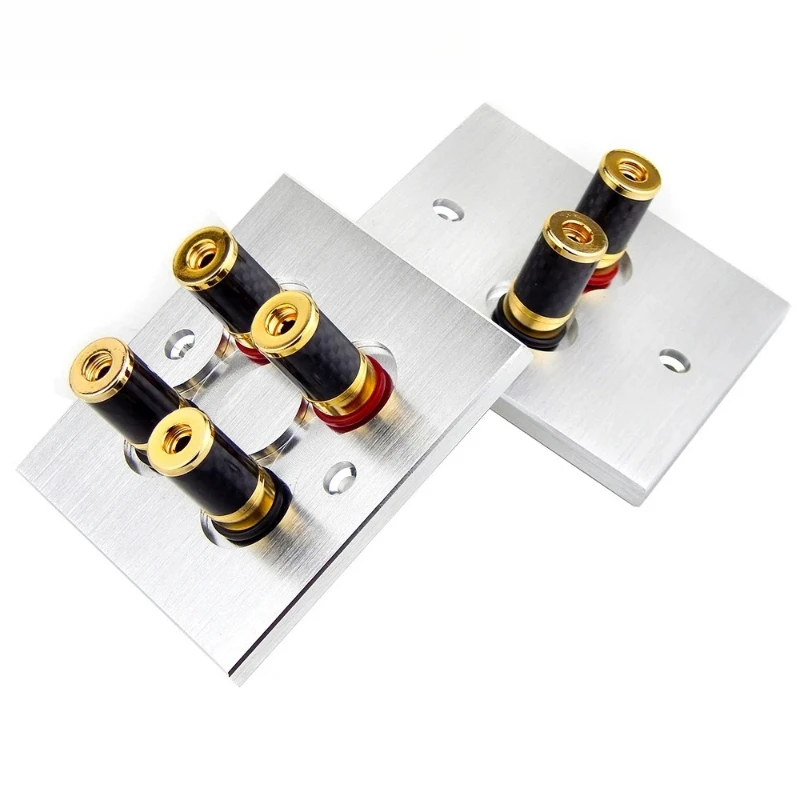 Audio DIY Speaker Horn 5.1 System Plugs Connector Aluminum 86 Type Panel Carbon Fiber Loudspeaker Banana Terminal Wall Sockets