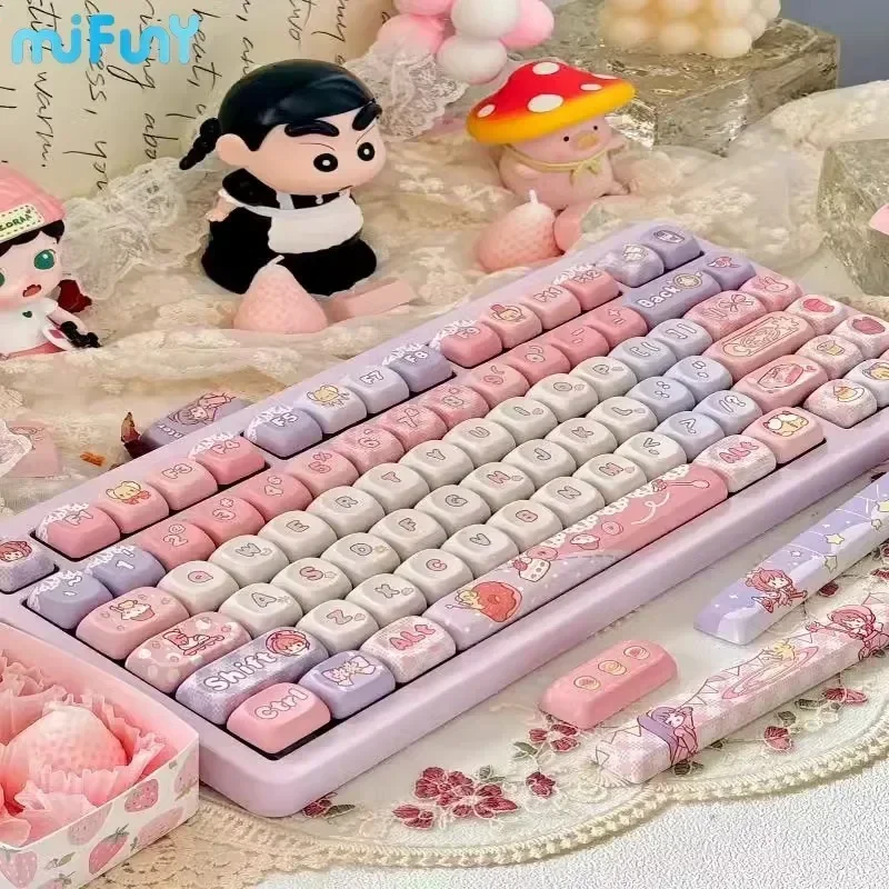 Imagem -01 - Mifuny-kuro Elf Keycap Custom Pbt Moa Eco Perfil Key Cap Ponto Rosa Bonito Gaming Teclado Mecânico Crush80 mifuny kuro elf keycap custom pbt moa eco perfil key cap ponto rosa bonito gaming teclado mecanico crush80 01