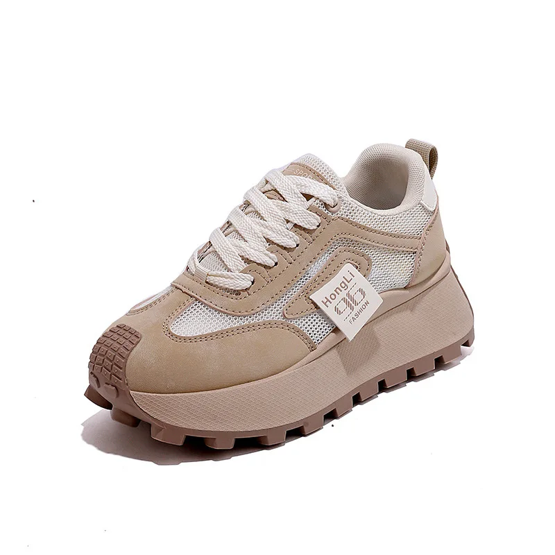 Chaussures de sport épaisses pour femmes d'été, chaussures décontractées en maille tendance, chaussures de course confortables antidérapantes pour femmes, chaussures de créateur, Zapatillas Mujer