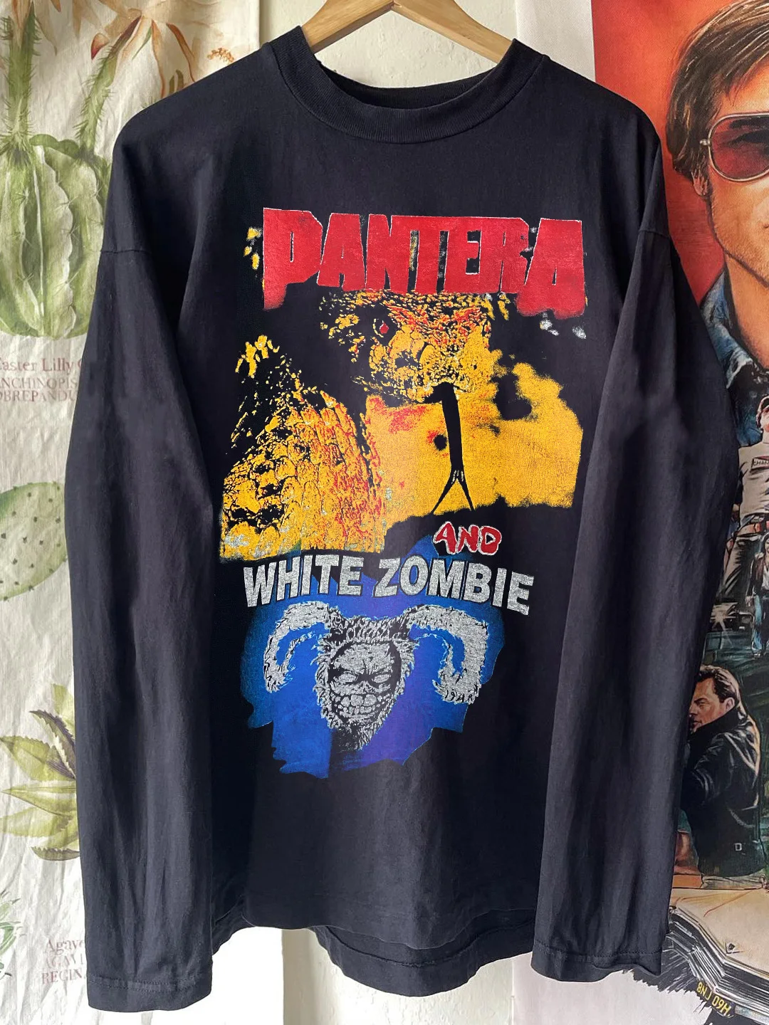 Pantera White Zombie American Retro Long Sleeve T-Shirt Joint Tour Cool round Neck Cotton Top for Youth Men Women Teens