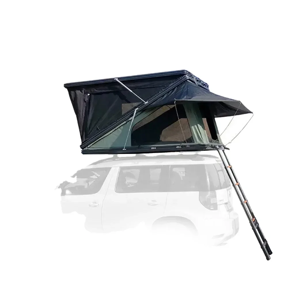 

Hot 3-4 Camping Pop up Tent Trailer Car Truck Hard Shell Roof Top Tent 4 Person with Ladder