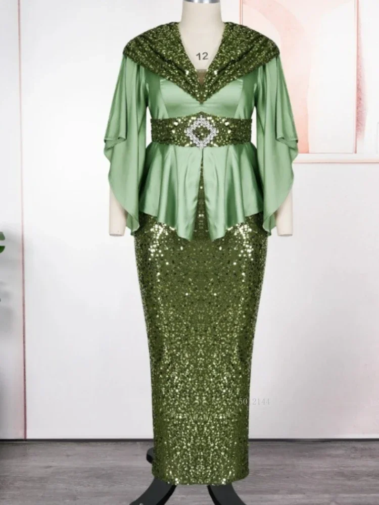 

plus Size Luxury African Gown Elegant Ankara Sequin Robe for Women Muslim Wedding Party Long Dress Turkish Evening Wear 2026
