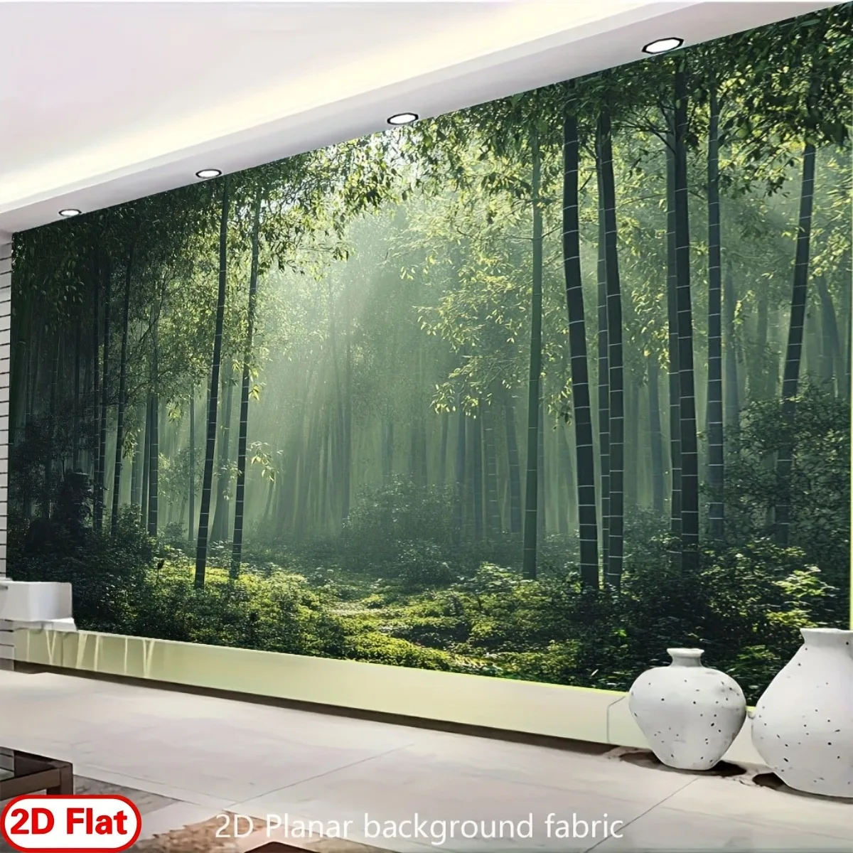 Realistic Green Forest Mural Wallpaper Backdrop for Living Room Jungle Style Home Decor Wall Hanging Fabric