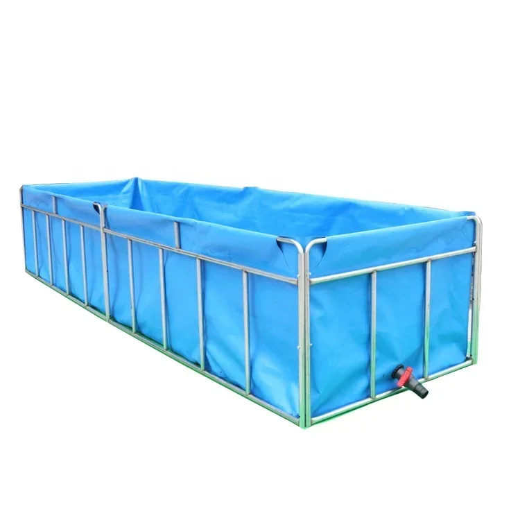 

Rectangular Galvanized Pipe Fish Farming Tank System High Yield Large Fish Tank Tilapia Fish Pond