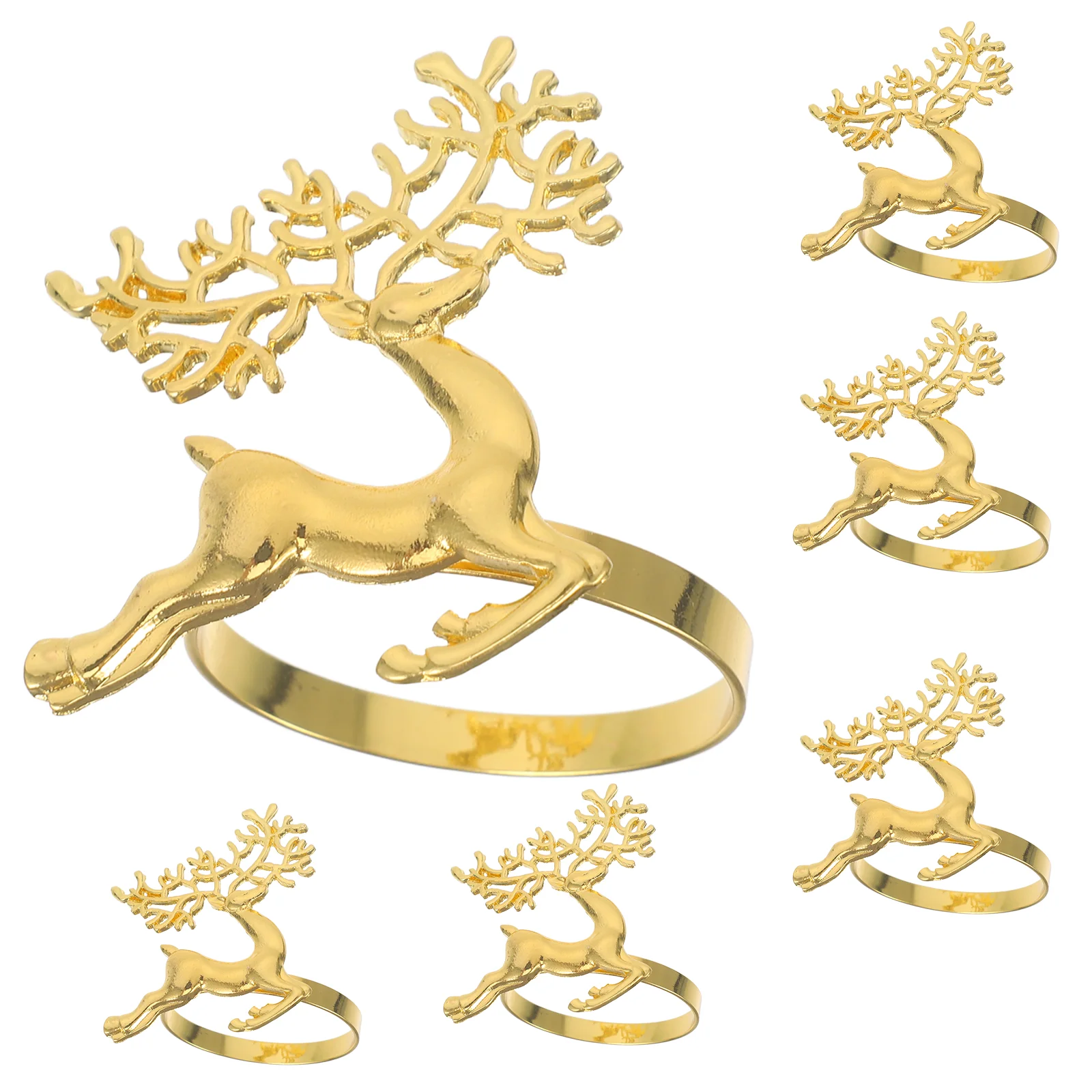 

Napkin Ring Tableware Accessories Metal Buckles Creative Rings Christmas Decors Elk Holders Paper Decorations