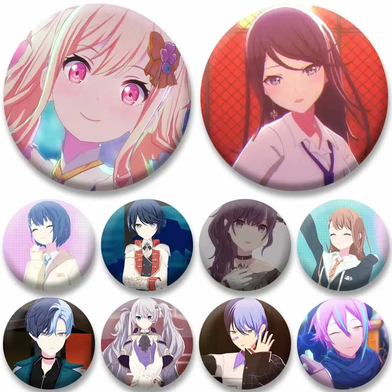 

Anime Game PJSK Mafuyu Haruka Button Badge Cute Cartoon Idol Round Brooches Bag Clothes Hat Pins Jewelry Gifts for Friend Kids