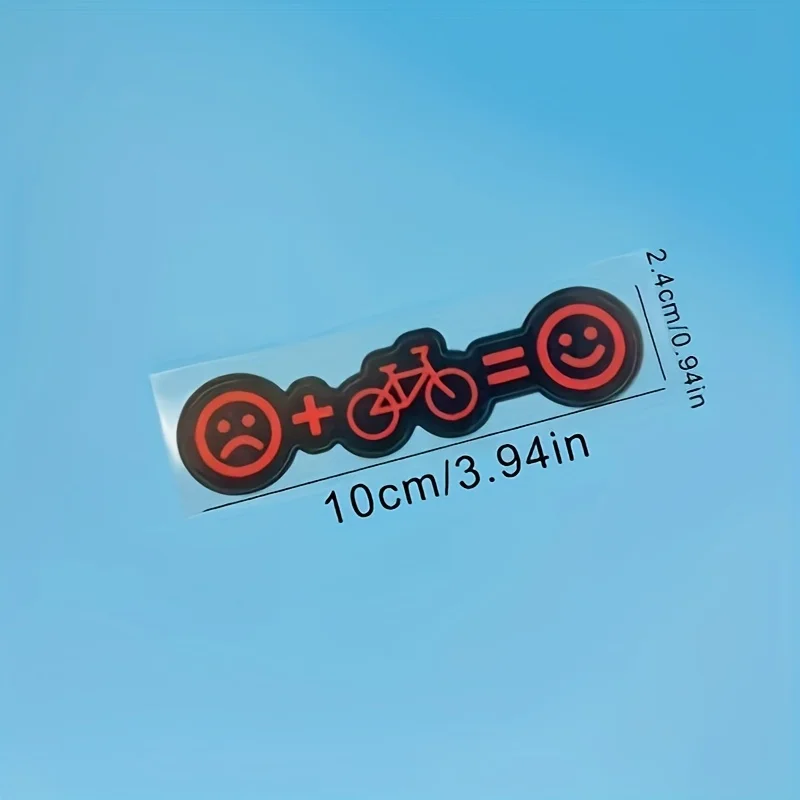 2Pcs Waterproof PET Bike Stickers, Emoji Design, Scratch Resistant Frame Decor