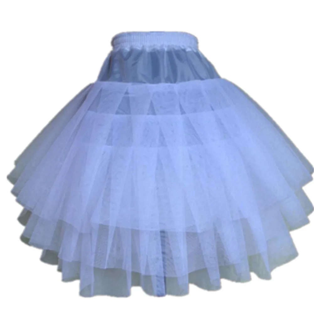 Jupon Crinoline avec Cerceau pour Fille, Sous-Jupe Courte Blanche, Robe de Bal Trapèze