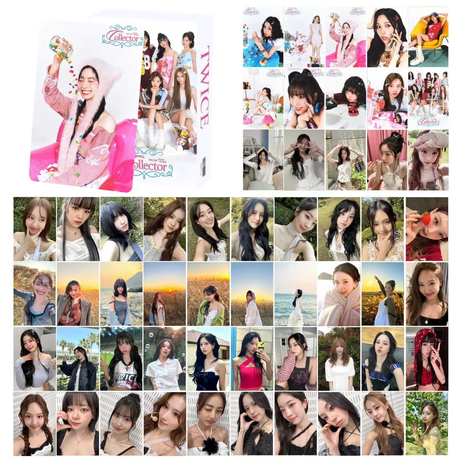 55PCS TWICES New Arrival Idol Peripheral Lomo Mini Photocards Kawaii HD Print Photo Cards Fans Collectible Decor Souvenir Gift