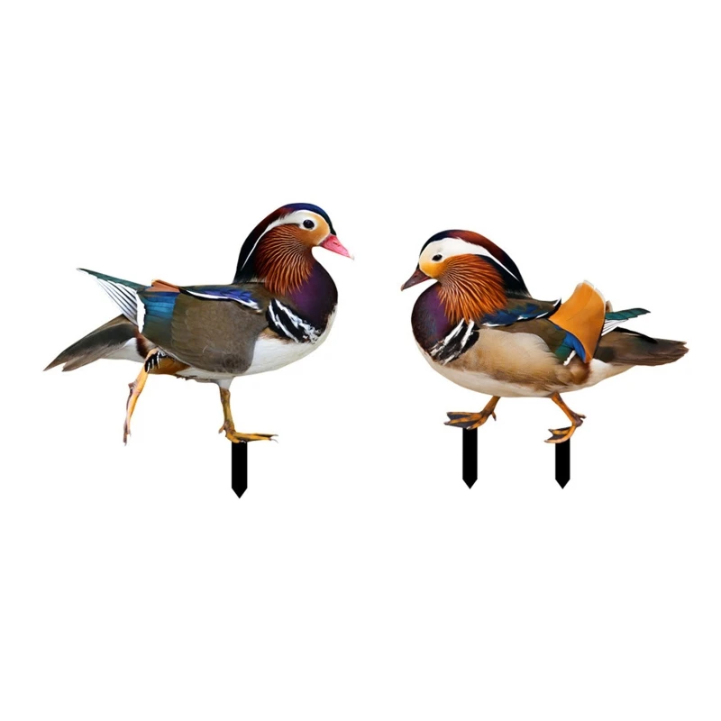 

2Pack Garden Duck Stake Decorative Yard Patio Lawn Acrylic Stake Art Decoration Animal Statue Sculpture Outdoor Ornament