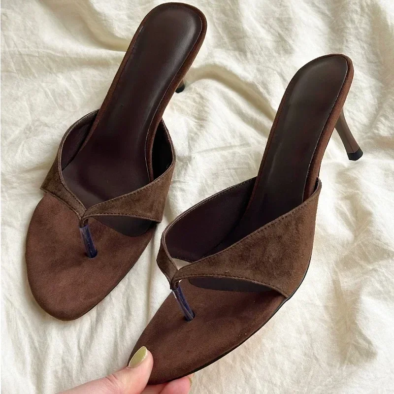 2023 Zomer Vrouwen Hoge Hak Muilezels Slippers Mode Ondiepe Slip Op Jurk Slides Jurk Street Style Slingback Schoenen