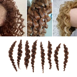 8 Stripes Pure Mohair Curly Hair Wig for Reborn Baby Newborn Doll Dark Brown