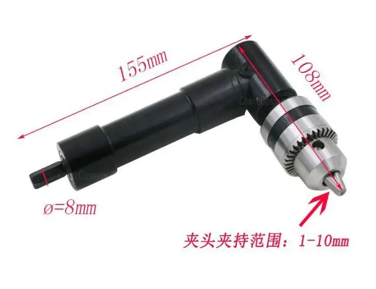 90-Degree Right Angle Electric Drill Corner Three-jaw Chuck Transfer Narrow Space Drilling Accessories Available Tools