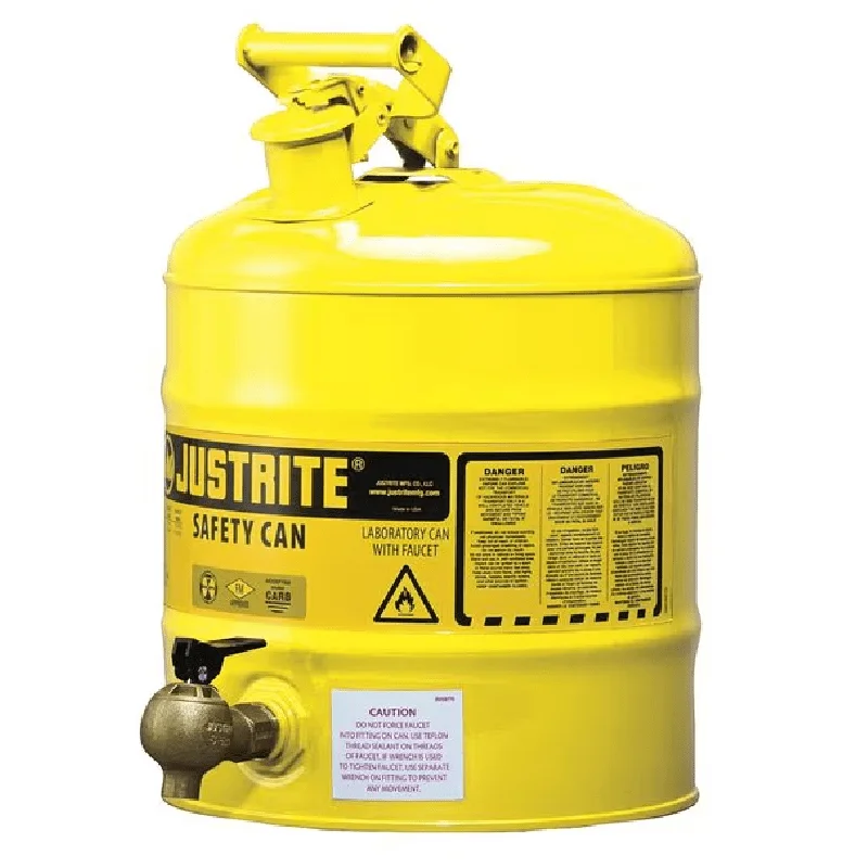 

Safety Can, Galvanized Steel, 5 gal, Yellow, 11 3/4 in Dia., Diesel