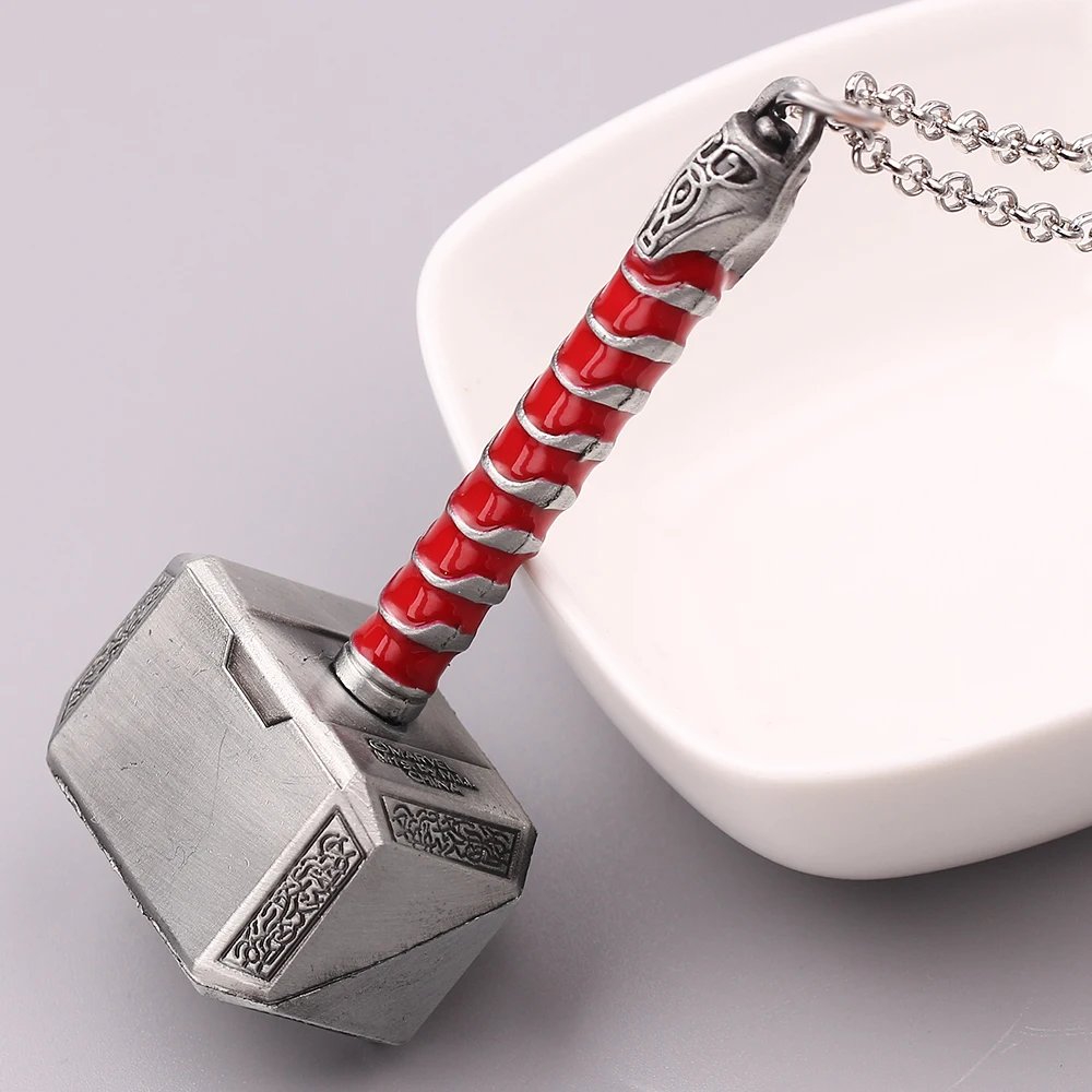 Thors Hammer Mjölnir Halskette Universelles Modeschmuck-Accessoire Trendiger Persönlichkeits-Superhelden-Thor-Anhänger für Männer und Frauen – Detail 4