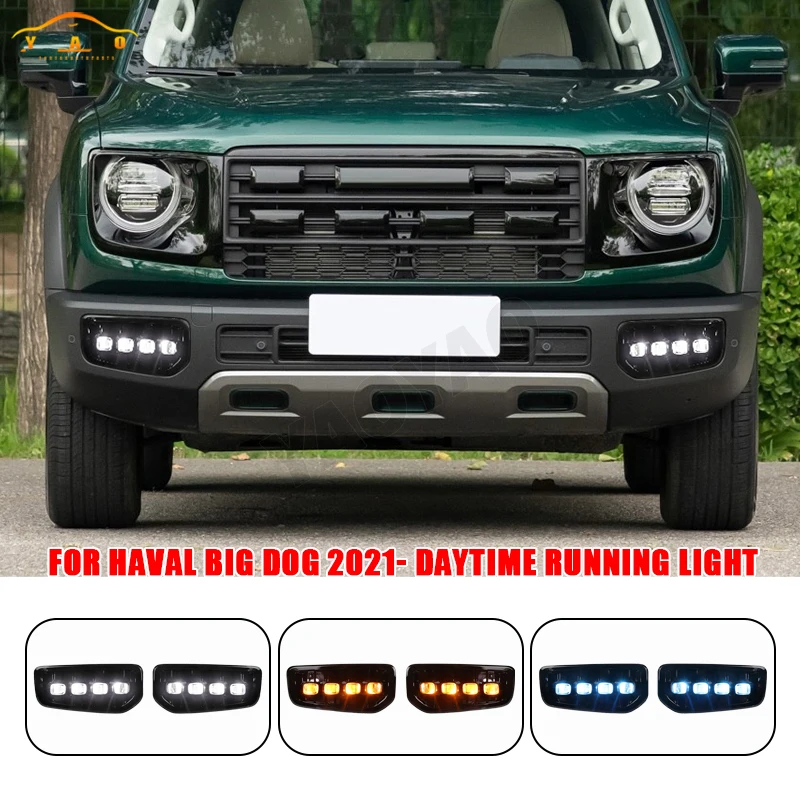

Car LED DRL 12V Daytime Running Lights For Haval Big Dog 2021 Turn Signal Fog Lights Accessories