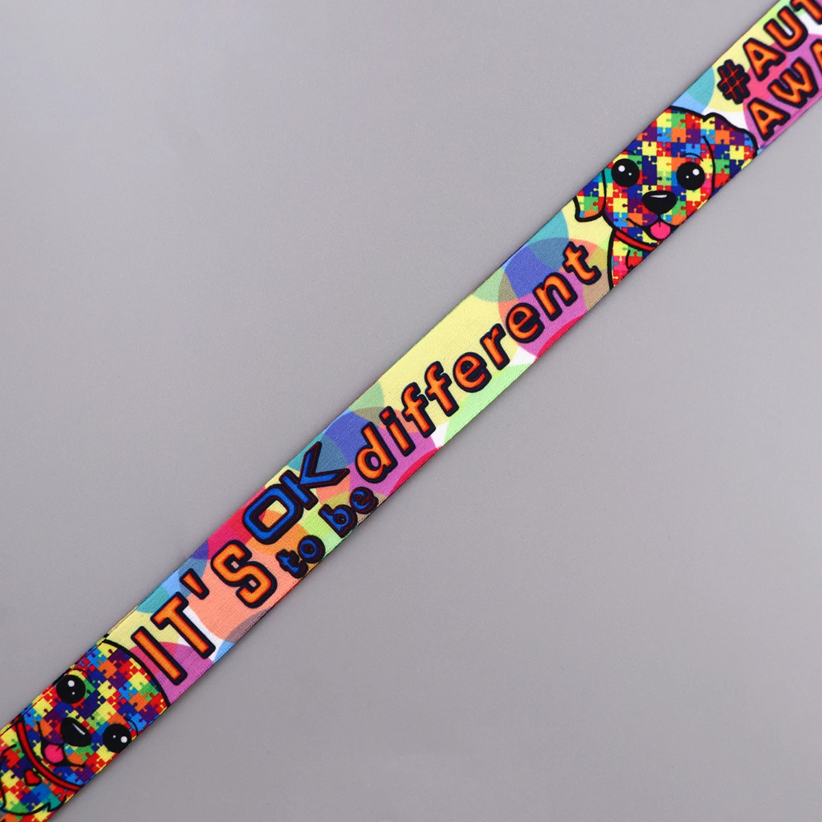 حامل شارة الهوية أحزمة الرقبة للتوعية بالتوحد ، سلسلة مفاتيح الحبل ، حبل تعليق ، حلقة مفاتيح ، ملحقات الهاتف ، لا بأس في أن يكون ديفين #3
