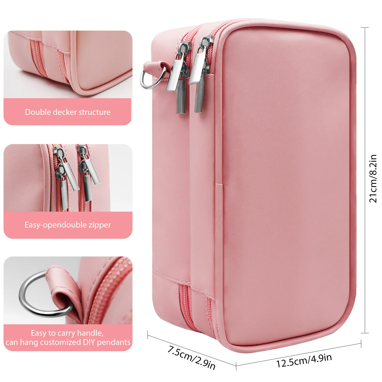 Soft Pink Diabetic Supplies Travel Organizer for Women, Portable Insulin Storage Bag, Bag Only