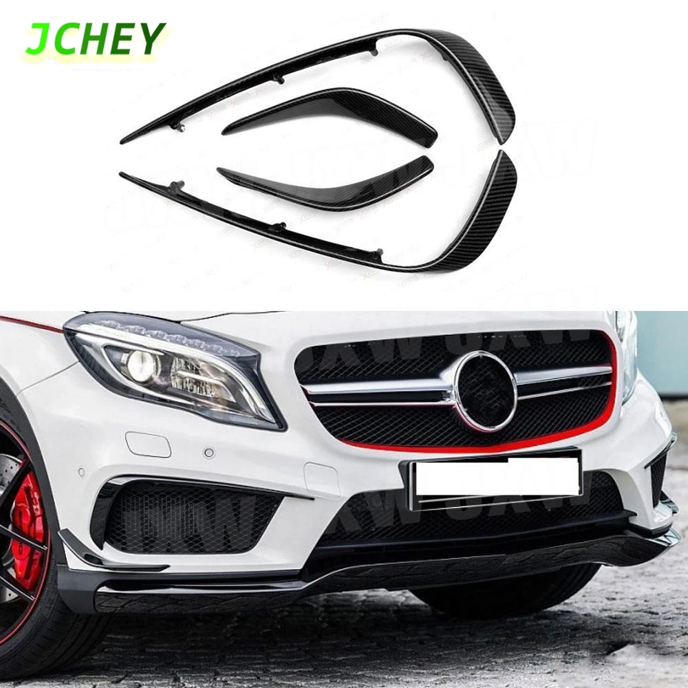 

JCHEY для Benz GLA Class X156 GLA200 GLA260 GLA45 2014-2017 передний бампер из углеродного волокна, вентиляционная крышка, накладки из АБС-пластика