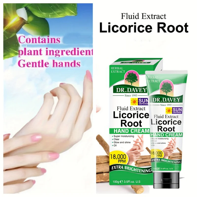 كريم اليد عرق السوس كريم اليد كريم اليد المرطب المنعش غير الدهني للرجال والنساء جميع المواسم العناية باليدين، سوي