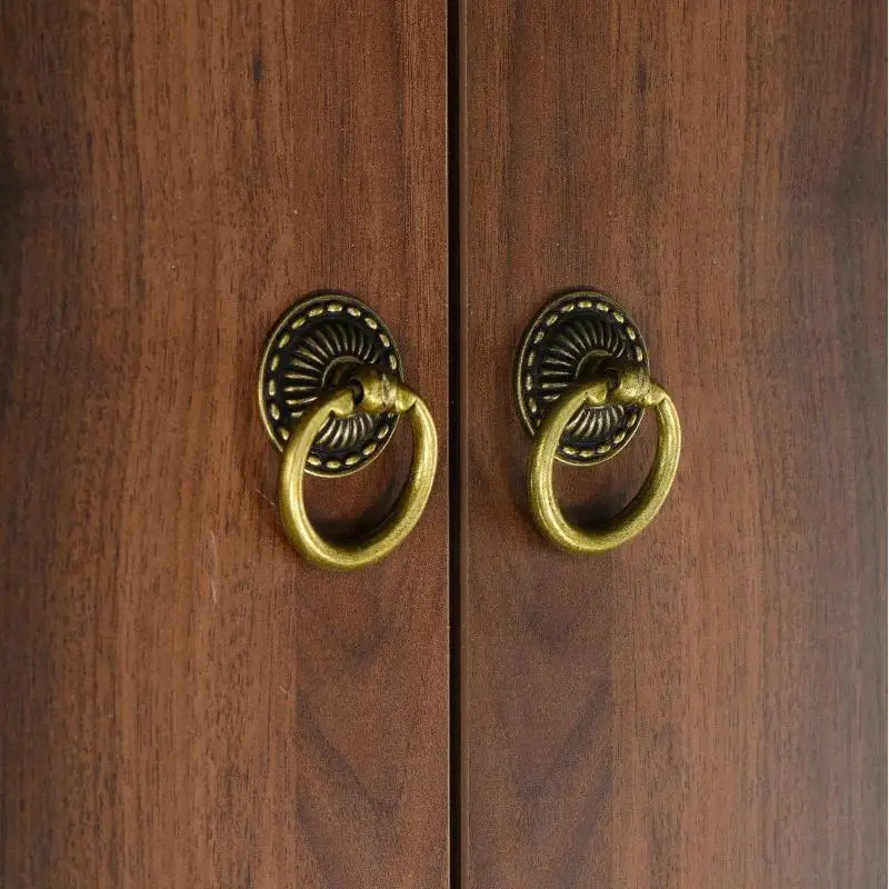 Retro Style Drawer Ring Pulls Heavy Duty Zinc Alloy for Kitchen Cabinet Dresser Drawer Home Furniture Renovation