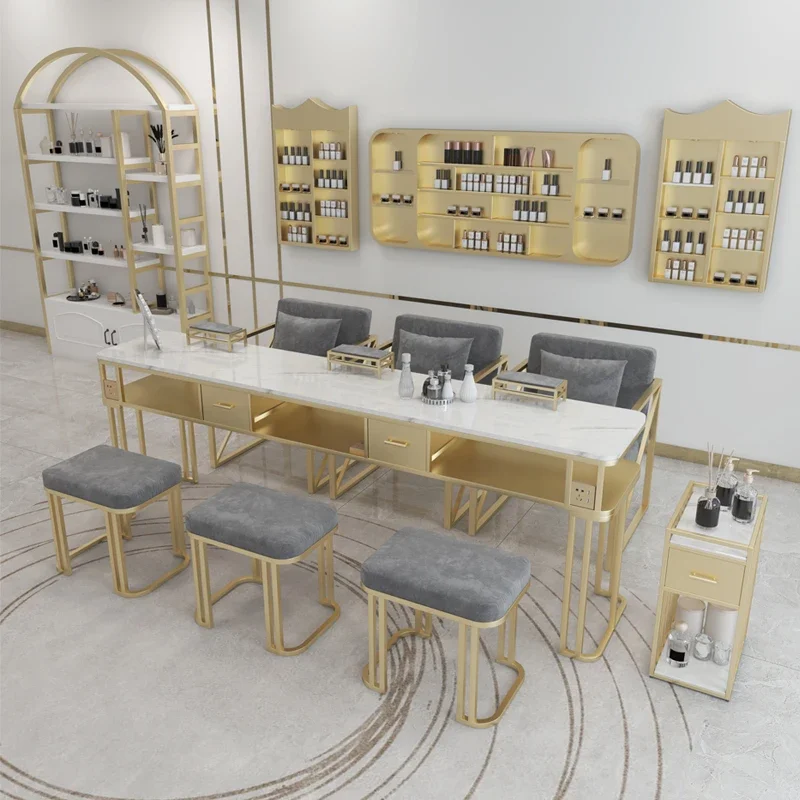 

European Chair Nail Desk Organizer Chair Shelf Storage Nail Desk European Adjustable Mesa Para Manicure Nail Spa Furniture