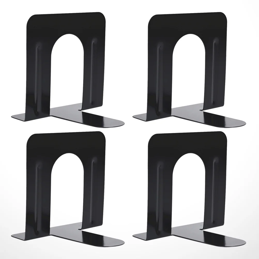 

Bookends 2 Pairs Metal Book Holder Stand for Table Document Storage Heavy Duty Shelf Organizer Desk Tidy Anti Rust