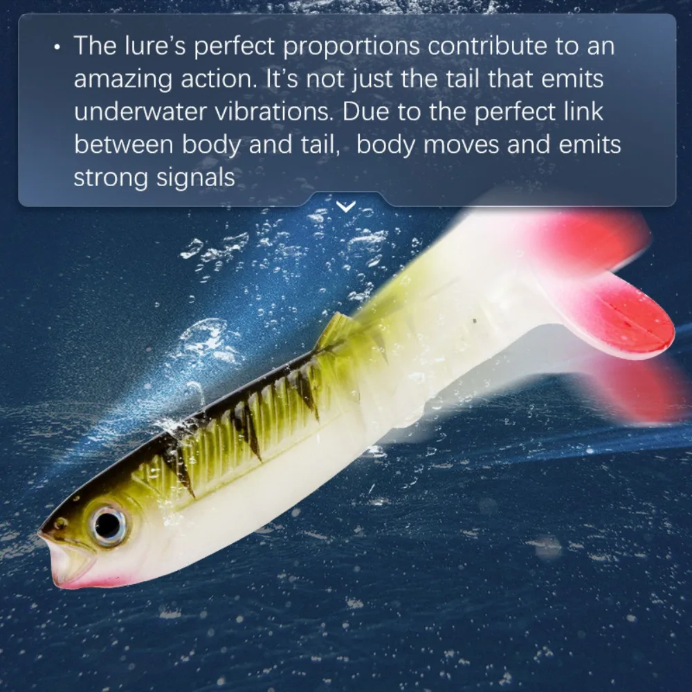 5 قطعة 10.5 جرام 10 سنتيمتر الصيد إغراء T الذيل بليك مجداف الذيل الصيد لينة السحر أكلة لحوم البشر عيون ثلاثية الأبعاد الاصطناعي لينة السحر