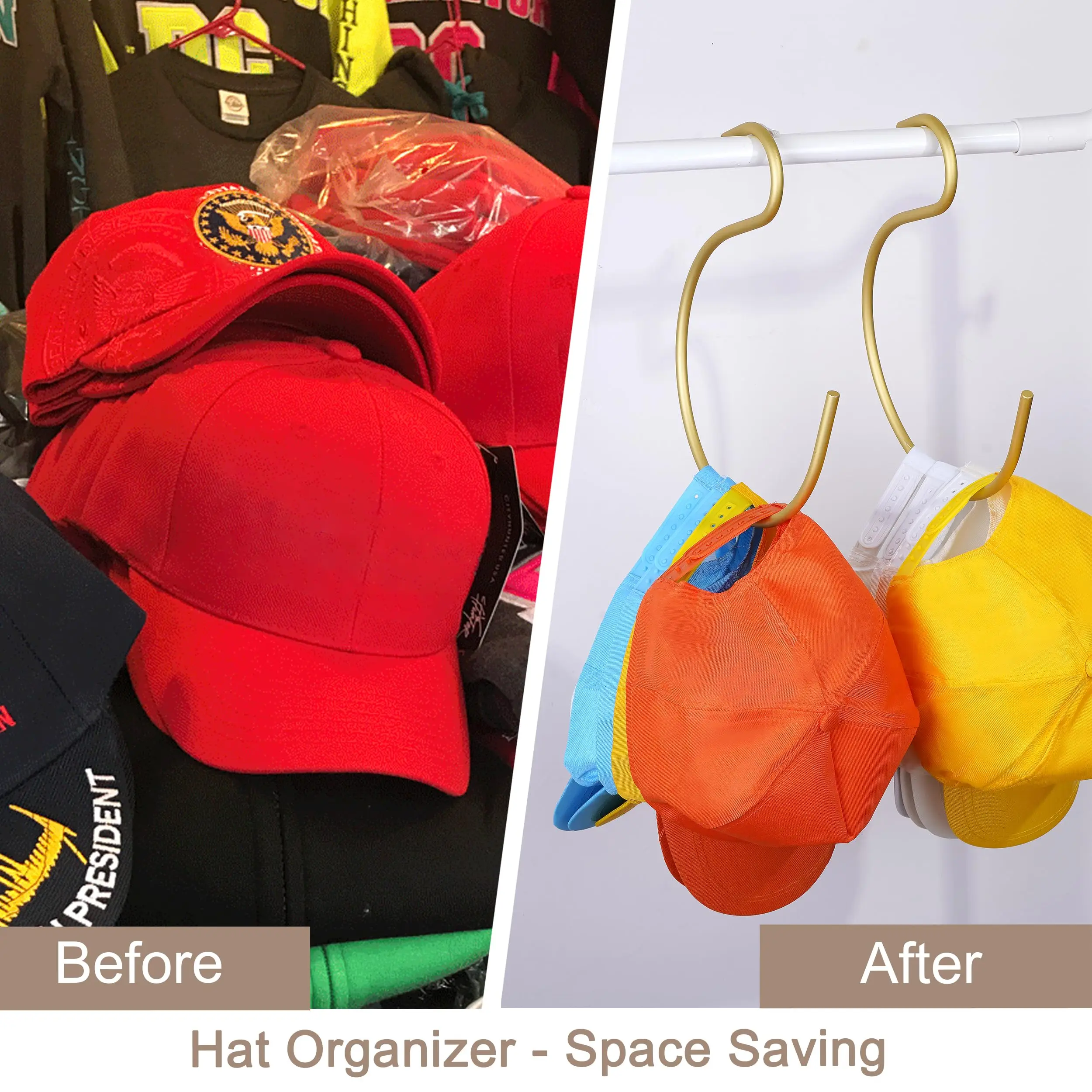 Cap Rack Hat Hangers for Closet Sturdy Durable Cap Organizer Space Aluminium Simplistic Hat Organizer Holder Storage Hat Rack