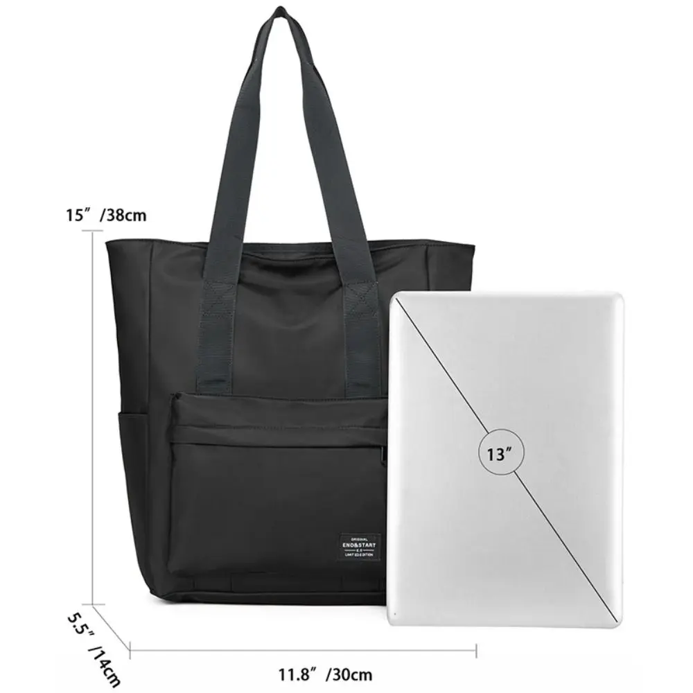 Fashion Waterproof Nylon Handbag Large Capacity Oxford Cloth Male Tote Bag Casual Black Briefcase Work
