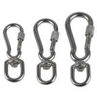 Stainless Steel Hook with Swivels for Dog Collar, Carabiner with Swivels, Joint Bolted Carabiner for Pet Leashes, Camping Tent