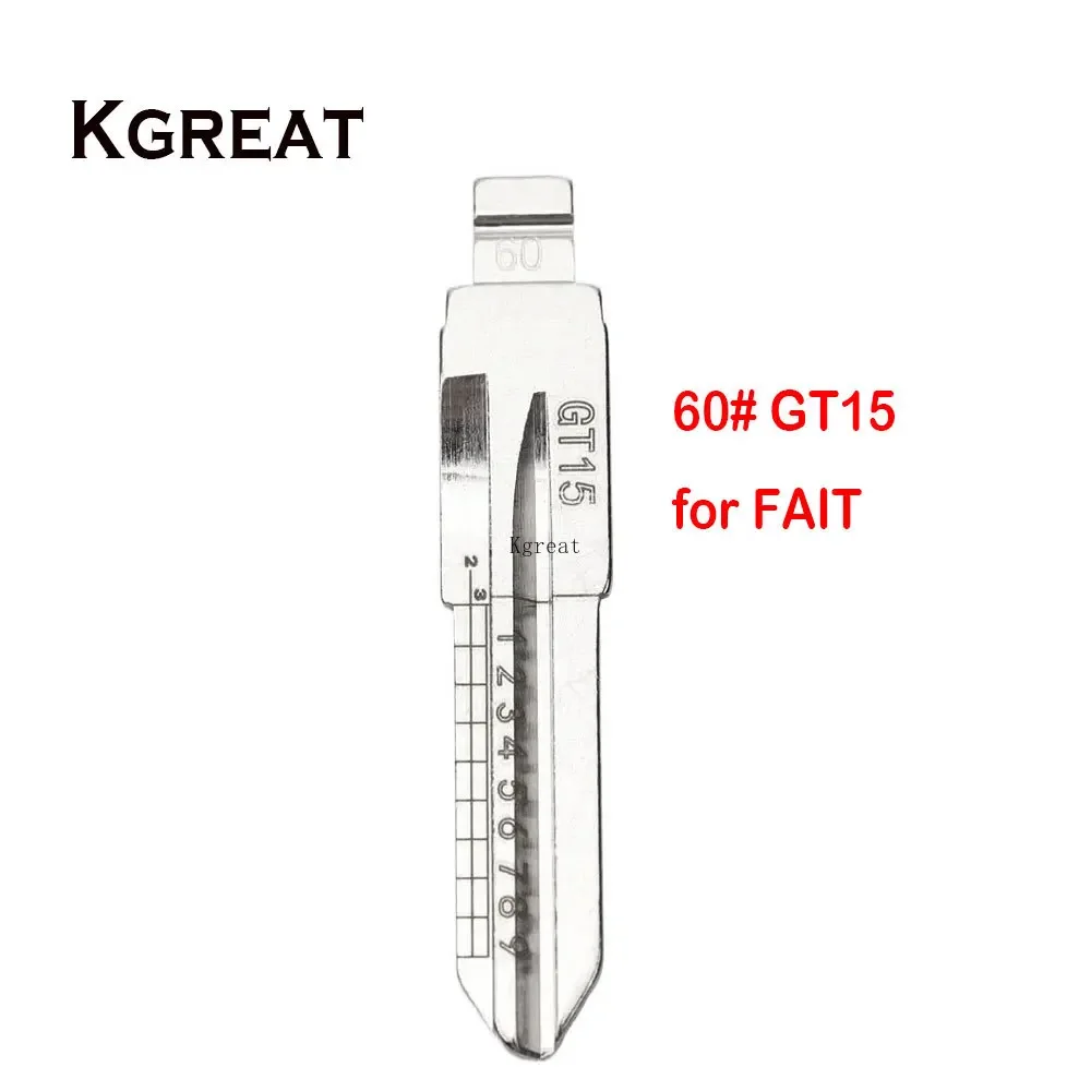 

10PCS/LOT 60# GT15 Engraved Line Key Blade for Fiat Ferrari Scale Shearing Teeth Cutting Key Blank for KD Metal VVDI JMD