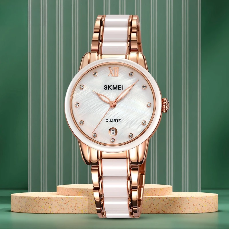 

2025 New Ceramic Bezel Ladies Quartz Watch: Fashion Casual High-End Look Wristwatch for Women