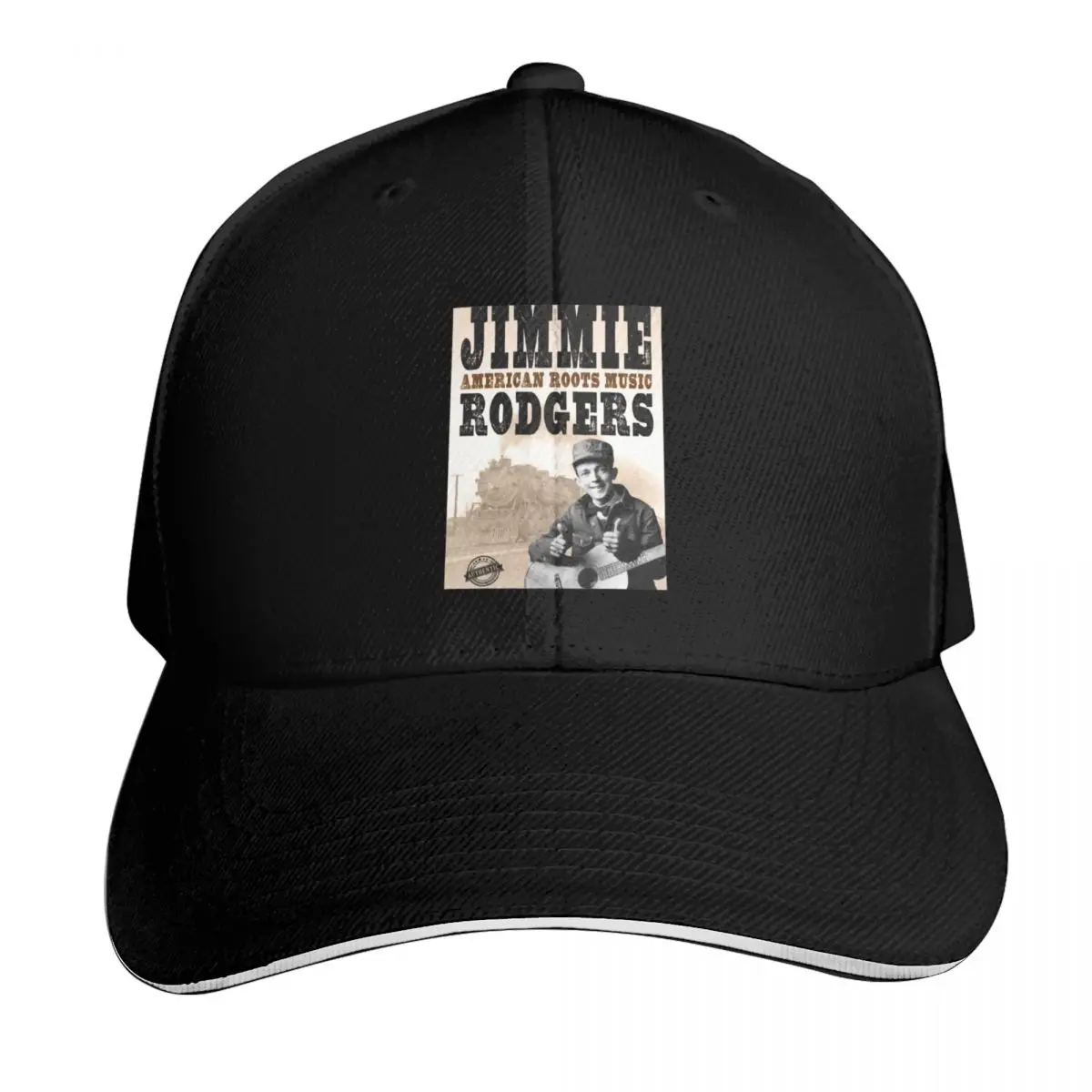 Jimmie Rodgers American R.oots Baseball Cap Strapback Dad Hat Six Panel Structured Crown Sun Protection UPF 50+