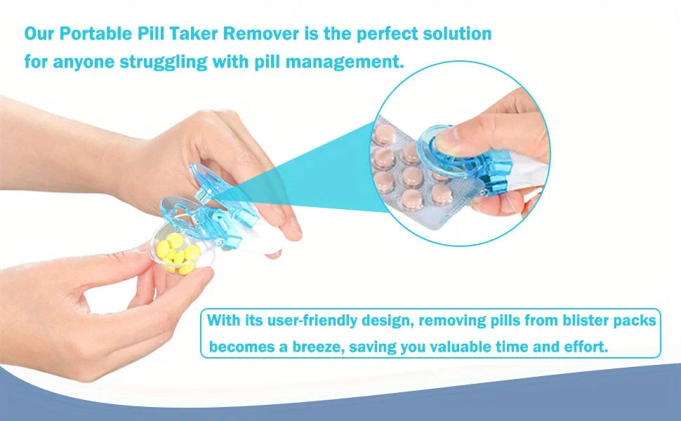1pc Tragbare Pille Taker Entferner mit Medizin Box Haushalts Gadgets, Tabletten, Pillen Unterstützung Werkzeug Neue Design Pille Dispenser – Detail 1