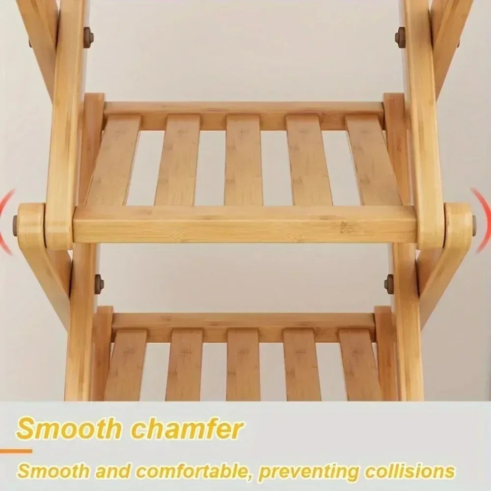 Bamboo Shoe Rack Multi Layer Simplicity Telescopic Shoe Rack No Installation Required Foldable Not Occupying Space Storage Rack