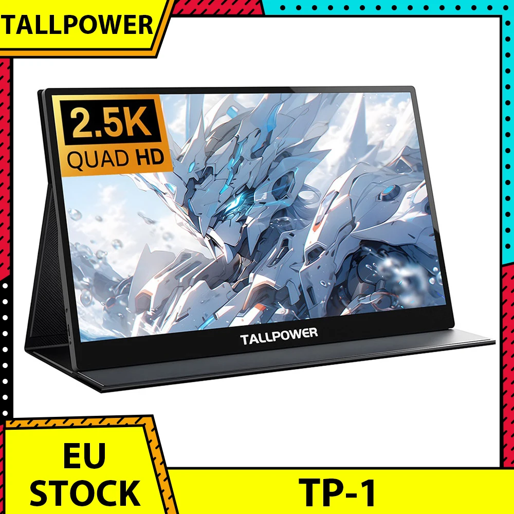 TALLPOWER TP-1 15.6-inch Portable Monitor, 1920 x 1080 2K Full HD Display, 120Hz Refresh Rate, 100% sRGB, 178° Viewing Angle