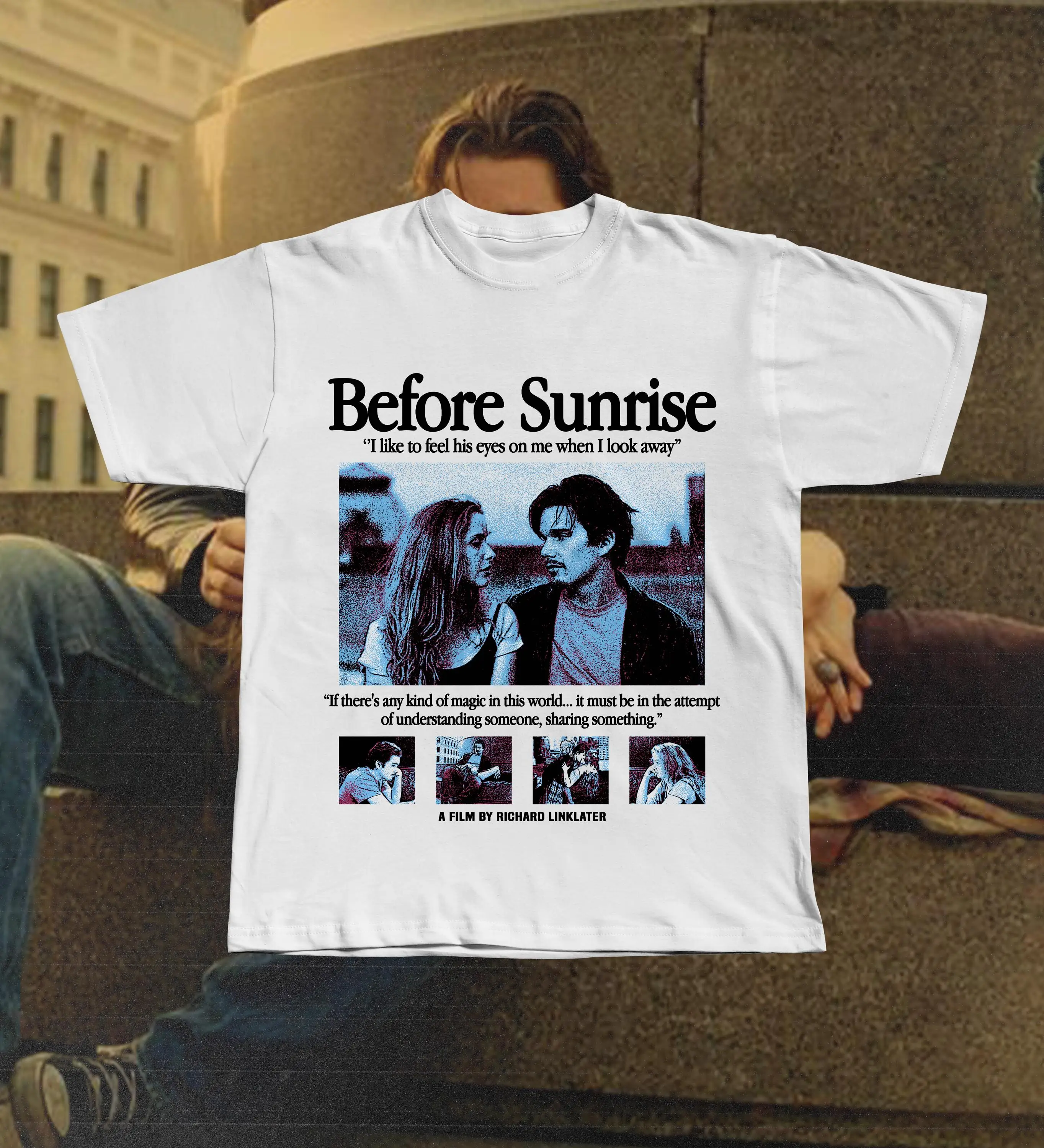 2026 before Sunrise 1995 T-Shirt Ethan Hawke Richard Linklater Vienna Romantic Film Tribute Unisex Tee for Men And Women