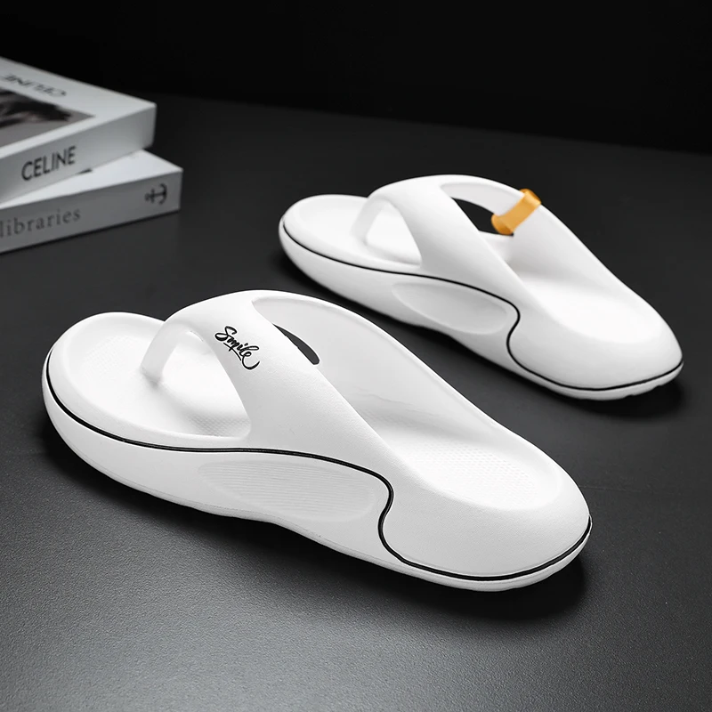 

Men's Summer Beach Sandals Comfortable Slip-On Anti-Slip Odor-Resistant Soft Bottom Thong Slippers Trendy EVA Material