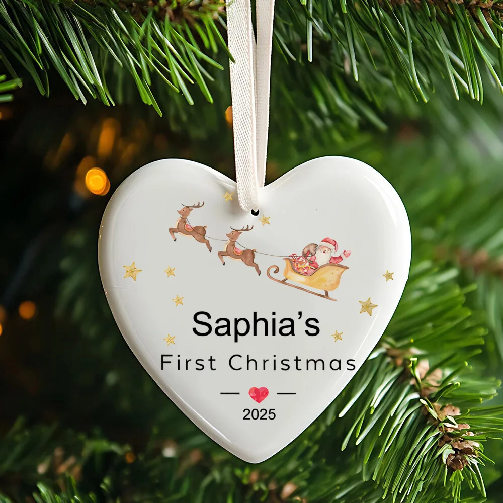 زخرفة عيد الميلاد الأولى المخصصة للطفل الجديد 1st عيد الميلاد الحلي تذكار هدايا عيد الميلاد المخصصة لحديثي الولادة #3