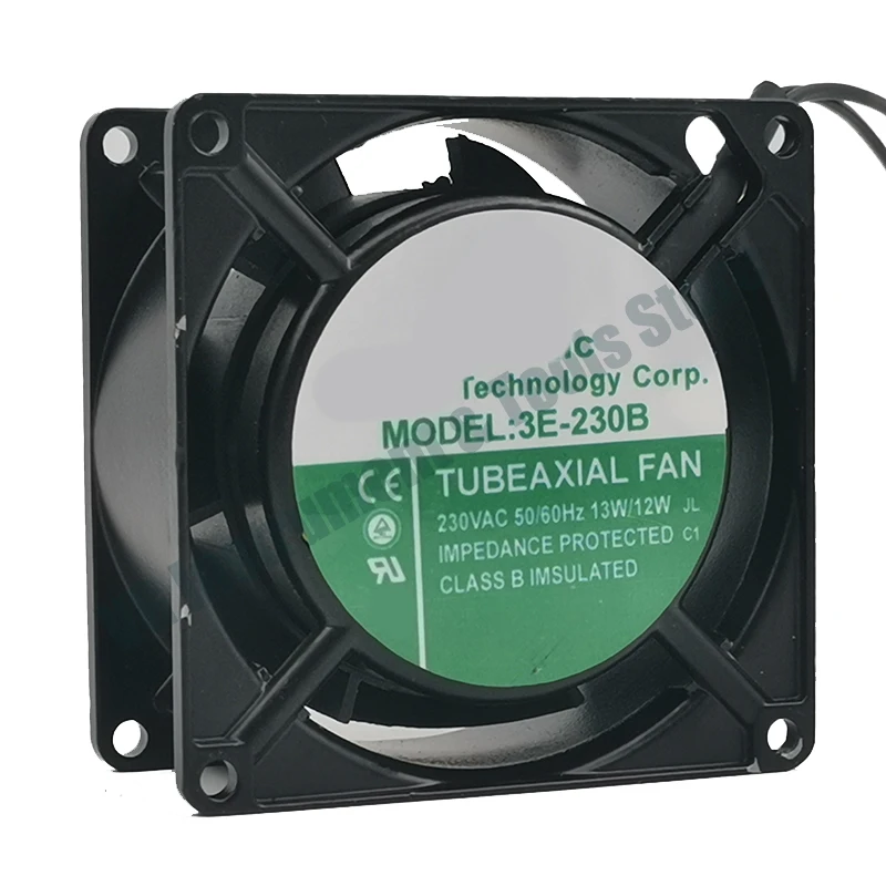 New for Taiwan Bairui 3E-230B 8038 8cm 220V 2-wire all metal iron blade high temperature resistant cooling fan
