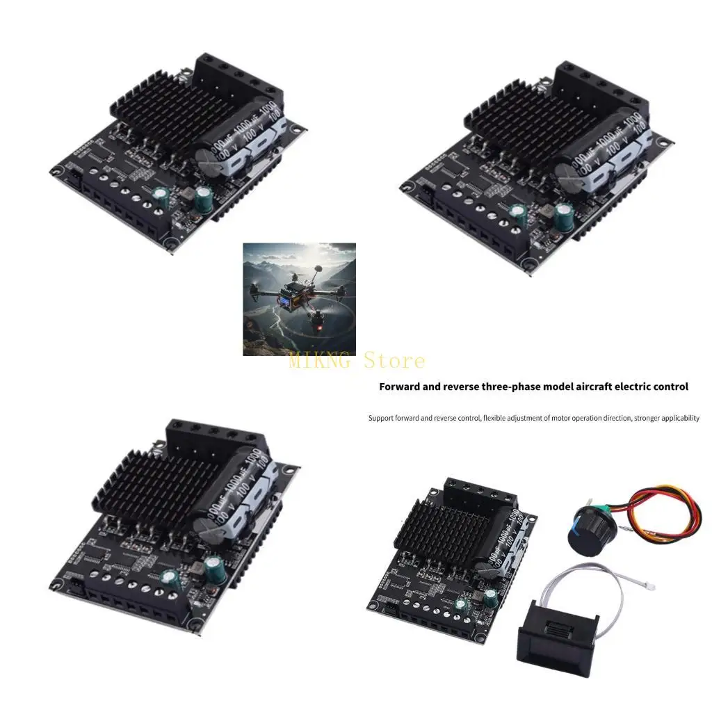 6-72V 15A Digital Display Brushless Motor Driver Forward and Reverse Three Phase ESC Water Pump Fan Controller Best Sale