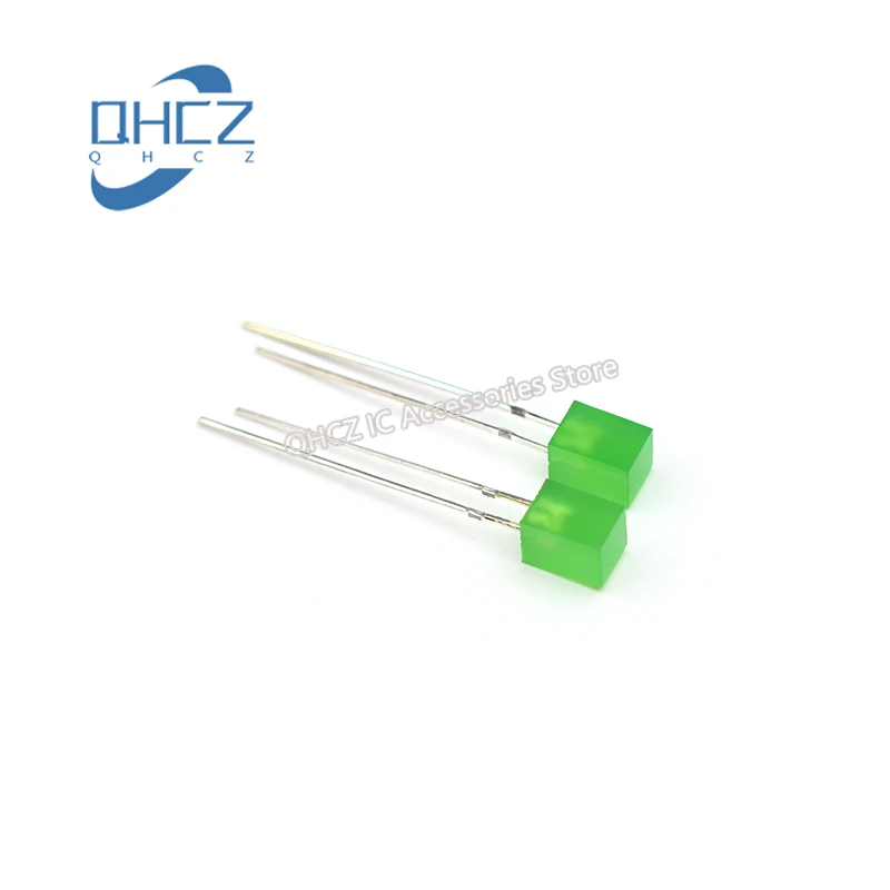 100pcs 5X5X7 square LED diode emerald green light 5*5*7 emerald green pure green LED light-emitting diode lamp beads highlight