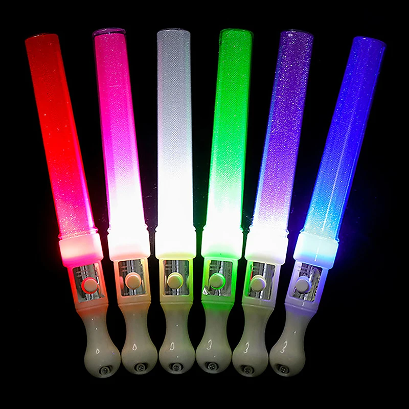 1Pc LED Glow Stick Luminous Concert Cheering Tube Battery Powered Wedding Party Light Stick Toys