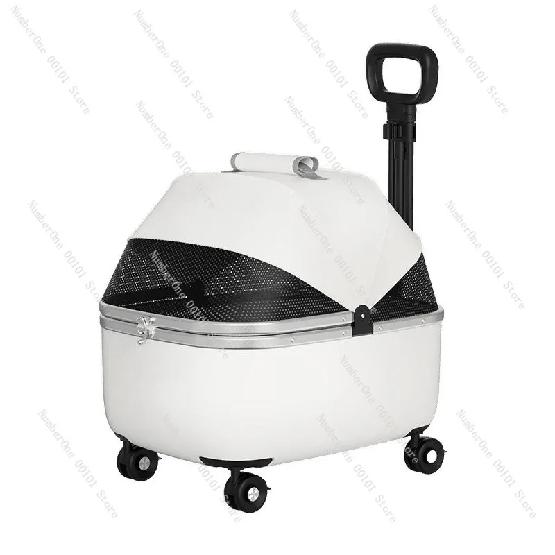 Portable Pet Stroller Carrier Trolley for Dogs and Cats Lightweight Large Capacity Travel Bag Rolling Pet Suitcase Hand Push