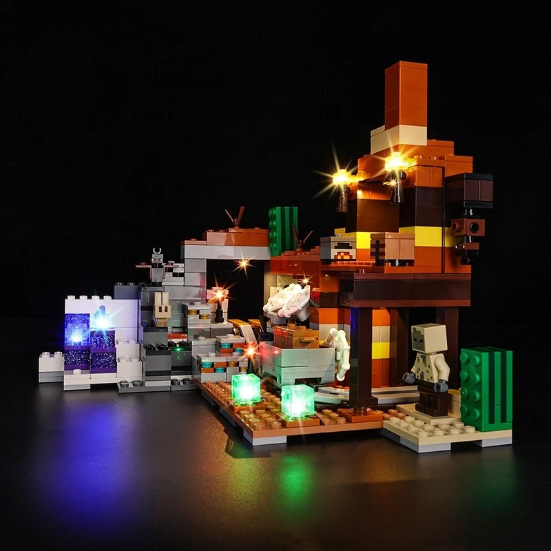 مجموعة إضاءة LED بدون نموذج مناسبة لـ LEGO The Badlands Mineshaft Minecraft 21263 (لا تشمل مكعبات البناء)